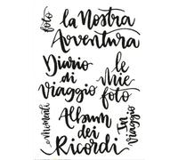 Timbri per scrapbooking, 11 x 16 cm, con parole italiane, in silicone trasparente, sigillo per album fotografico decorativo