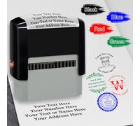 Timbri personalizzati autoinchiostranti con testo del nome per l'indirizzo di ritorno dell'ufficio commerciale, timbri a tampone d'inchiostro personalizzati a 4 righe