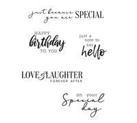 Sizzix Timbri Trasparenti 5PK Sentiments #6 di Pete Hughes | 665408 | Capitolo 3 2022, Sentimenti di Sunnyside #6, One Size