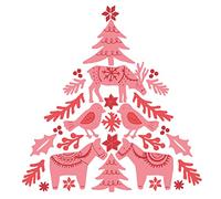 Sizzix Timbri Trasparenti a Strati 3PK Folk Tree di Olivia Rose | 664934 | Capitolo 4 2022 Stamps, Clear, One Size