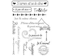 Timbri trasparenti con parole comuni francesi, 10,9 x 15,9 cm, per realizzare biglietti, album fotografici, decorazioni, album di ritagli, decorazioni artigianali