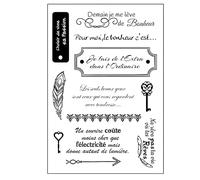 Timbri trasparenti con parole comuni francesi, 10 x 15 cm, per realizzare biglietti, album fotografici, decorazioni per album fotografici, decorazioni per album in rilievo