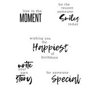 Sizzix Timbri Trasparenti 5PK Sunnyside Sentiments #3 di Pete Hughes | 665405 | Capitolo 3 2022, Multicolor, One Size