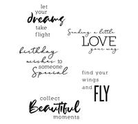 Sizzix Timbri Trasparenti 5PK Sunnyside Sentiments #3 di Pete Hughes | 665405 | Capitolo 3 2022, Multicolor, One Size