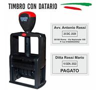 TIMBRO 56 x 33 mm Autoinchiostrante con Datario - COMPLETO di personalizzazione - uffici - medici - avvocati- aziende