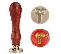 Timbro a cera di Thor Hammer Timbro di Dio del tuono Martello Timbro con manico in palissandro 1 '' 2,5 cm timbro sigillante timbro cera invito a nozze personalizzato