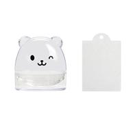 Timbro a forma di orso, con raschietto, in silicone, per manicure e nail art