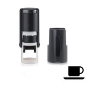Timbro a forma di tazza di caffè, con inchiostro nero autoinchiostrante, circa 11 mm