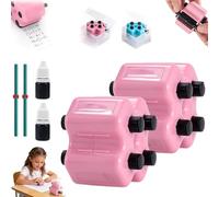 Timbro a Rullo Matematico 4 in 1, Timbro a Rullo per Insegnanti Di Matematica, Ideale per Esercitarsi in Addizioni Sottrazioni, Moltiplicazioni E Divisioni, Strumento per Sviluppo Cognitivo(Pink*2)