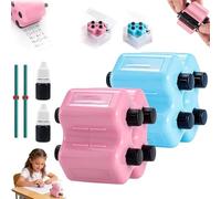 Timbro a Rullo Matematico 4 in 1, Timbro a Rullo per Insegnanti Di Matematica, Ideale per Esercitarsi in Addizioni Sottrazioni, Moltiplicazioni E Divisioni, Strumento per Sviluppo Cognitivo(Blue+Pink)