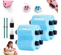 Timbro a Rullo Matematico 4 in 1, Timbro a Rullo per Insegnanti Di Matematica, Ideale per Esercitarsi in Addizioni Sottrazioni, Moltiplicazioni E Divisioni, Strumento per Sviluppo Cognitivo(Blue*2)