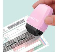 Timbro a rullo per proteggere i dati personali su documenti finanziari, bollette e consegne espresse (rosa)