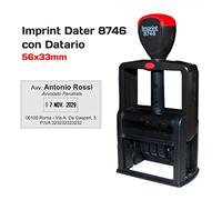 Timbro Auto Inchiostrante personalizzato con datario 56 x 33 mm