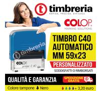 TIMBRO AUTOINCHIOSTRANTE AUTOMATICO 59x23 PERSONALIZZATO LOGO SPED CORRIERE