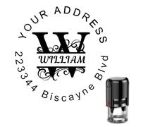 Timbro Autoinchiostrante Personalizzato Per Logo, Nome, Ufficio, Libro | Design Rotondo Ex Libris In Gomma; Personalizzabile Per Testo, Firma, Docente, Pagato