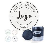 Timbro Autoinchiostrante Personalizzato, Timbro Personalizzabile con Logo Testo, | Ex Libris | Per Insegnanti/Indirizzo, per Libri, Lettere, Inviti, Confezioni - Rotondo 42mm