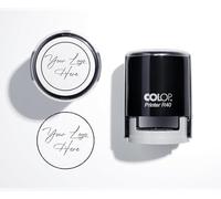 Timbro automatico personalizzato personalizzato con il tuo design (loghi, packaging, take away azienda, battesimo, compleanni) (Rotondo (4x4 cm))