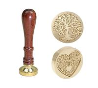 Timbro Ceralacca Personalizzato - 2 Pezzi Sigillo Ceralacca con Manico in Legno per Sigilli di Cera - Ideale per Inviti Matrimonio, Lettere, Regali e Oggetti Fai da Te (Stile 1)