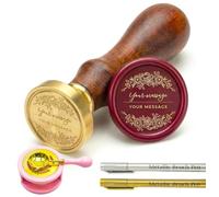 Timbro Ceralacca Personalizzato in Ottone e Legno (Progetto 1) | Testa in ottone da 30mm e manico in legno. Perfetto per partecipazioni matrimonio, inviti, loghi aziendali e regali vintage.