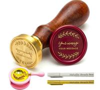Timbro Ceralacca Personalizzato in Ottone e Legno (Progetto 4) | Testa in ottone da 30mm e manico in legno. Perfetto per partecipazioni matrimonio, inviti, loghi aziendali e regali vintage.