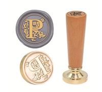 Timbro classico europeo in ottone per ceralacca timbro durevole manico in legno per artigianato e confezione regalo timbro per sigillo di cera lettera europea