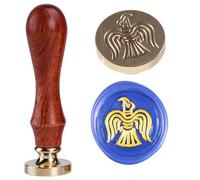 Timbro classico tradizionale celtico sigillo di cera per corvo di Halloween, kit di timbri in ceralacca 30 mm retrò rimovibile in ottone con manico in legno, simbolo della libertà