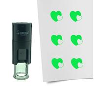 Timbro CombiCraft Cuori intrecciati rotondi da 10 mm - Inchiostro verde