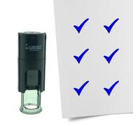 Timbro CombiCraft Segno di spunta rotondo da 10 mm - inchiostro blu