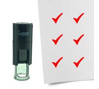 Timbro CombiCraft Segno di spunta rotondo da 10 mm - inchiostro rosso