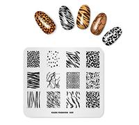 Timbro con motivo animale, leopardo tigre, mucca, zebra, modello multiuso, stampa per nail art