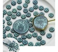 Timbro con sigillo di ceralacca glitterato da 100 pezzi, perline di cera, materiale per album di ritagli, timbro per invito a nozze, festa di compleanno, timbro fai da te, decorazione-SG240102C8