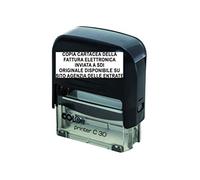 Timbro COPIA CARTACEA DELLA FATTURA ELETTRONICA INVIATA A SDI ORIGINALE DISPONIBILE SU SITO AGENZIA DELLE ENTRATE autoinchiostrante pronto all'uso Modello Colop Printer C 30 3 colori disponibili