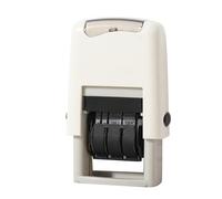 Timbro datario autoinchiostrante, 25x2,8 mm Data inglese Cancella impronta Timbro autoinchiostrante regolabile ad asciugatura rapida per ufficio, spedizione, ricezione, (Bianca)