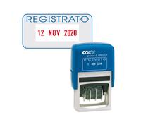 Timbro S260/L3 Datario + REGISTRATO - 4 mm - autoinchiostrante - bicolore - Colop® Quantita min. 1