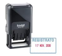 TRODAT - 141075 - Timbro Printy 4750-L autoinchiostrante - DATA + REGISTRATO - 4,1 x 2,4 cm - 4 mm - bicolore -Trodat® - 86977 - Conf. da 1 Pz. - 141075