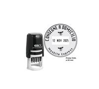 Timbro datario R40 - diametro 40 mm - 6 righe - autoinchiostrante - personalizza