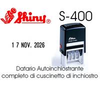 Timbro Datario Shiny S-400 autoinchiostrante, Altezza testo 4mm