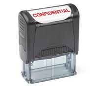 Timbro di gomma autoinchiostrante, ricaricabile inchiostro rosso preinstallato - (9/16 "x 1-1/2") (confidenziale)