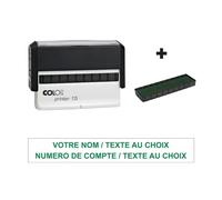 Timbro di inchiostro personalizzato, 2 righe COLOP Printer 15, 69 x 10 mm, per ordine e riscontro verde