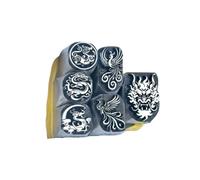 Timbro In Acciaio Con Parole Fortunate Loong Phoenix In Stile Cinese | Scalpello a mano for incisione di braccialetti con anelli in oro e argento