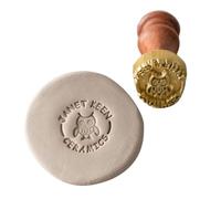Timbro in argilla personalizzato, strumento for la marcatura di ceramiche e ceramiche fatte a mano con il tuo logo, timbro in ottone Timbri con firma(1 inch)