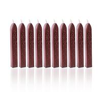 Timbro in ceralacca per sigilli, 10 pezzi, bastoncini di cera con stoppino, rosso (Wine Red)