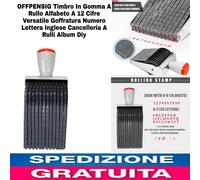 Timbro In Gomma A Rullo Alfabeto A 12 Cifre Versatile Goffratura Numero Lettera