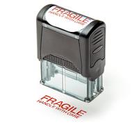 Timbro in gomma autoinchiostrante, ricaricabile, inchiostro rosso preinstallato, 35 x 8 mm (manico fragile con cura)