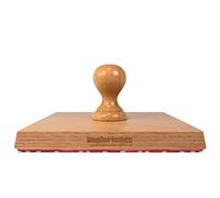 Timbro in legno con grande piastra per timbri, 16 x 16 cm, per testo proprio, logo o motivo - timbro da ufficio, timbro azienda, timbro indirizzio
