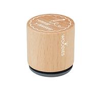 Timbro in legno e gomma Riempire e restituire diam. 33x30mm.