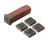 Timbro in Legno Magnetico Stile Cinese Sigillo Quadrato Zen