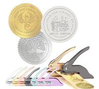 Timbro In Rilievo Personalizzato per Libri, Goffratrice Personalizzata, Ex Libris Timbro Personalizzabile con Testo Logo, Embosser Goffratura per Libri, Carte, Biblioteche, Buste, Inviti di Nozze