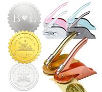 Timbro In Rilievo Personalizzato per Libri, Personalizzato con il Vostro Nome Ex Libris, Timbri a Rilievo con Testo Logo, Timbro per Insegnanti/Indirizzo, per Libri, Lettere, Inviti, Confezioni