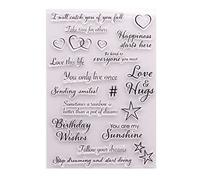 Timbro in silicone con lettera di parole, timbri trasparenti, timbri trasparenti, timbri fai da te, timbri per creazione di biglietti, artigianato, scrapbooking, album fotografici, biglietti di carta